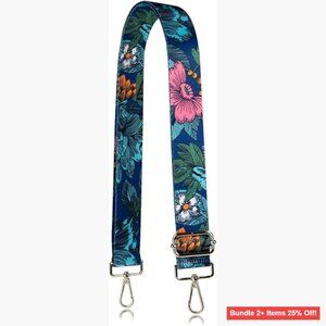 Adjustable Crossbody Shoulder Bag Strap, Wide Polycotton Blend, Floral Pattern